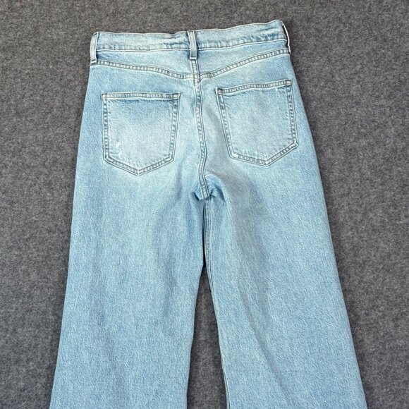 AYR Womens Secret Sauce Wide Leg Jeans Comfort Stretch Sz 28 Light Distressed - Picture 5 of 14